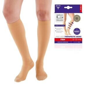 Neo G Knee Highs Therapeutic Socks Medium 20-30mmHg Beige